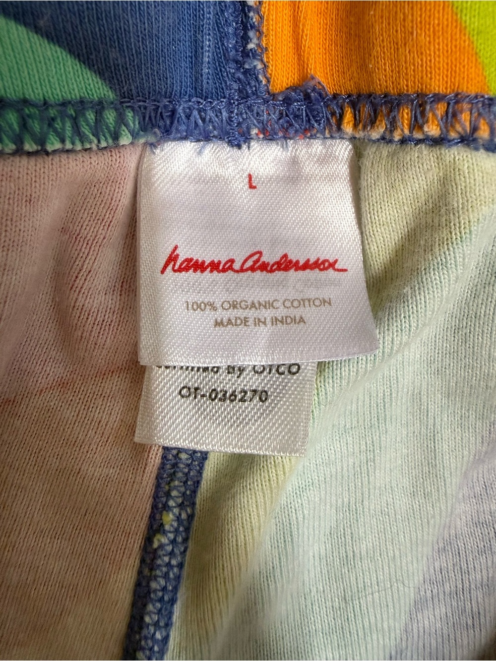 Hanna Andersson rainbow Wavy Stripe Lounge Shorts organic cotton size large - Picture 3 of 5